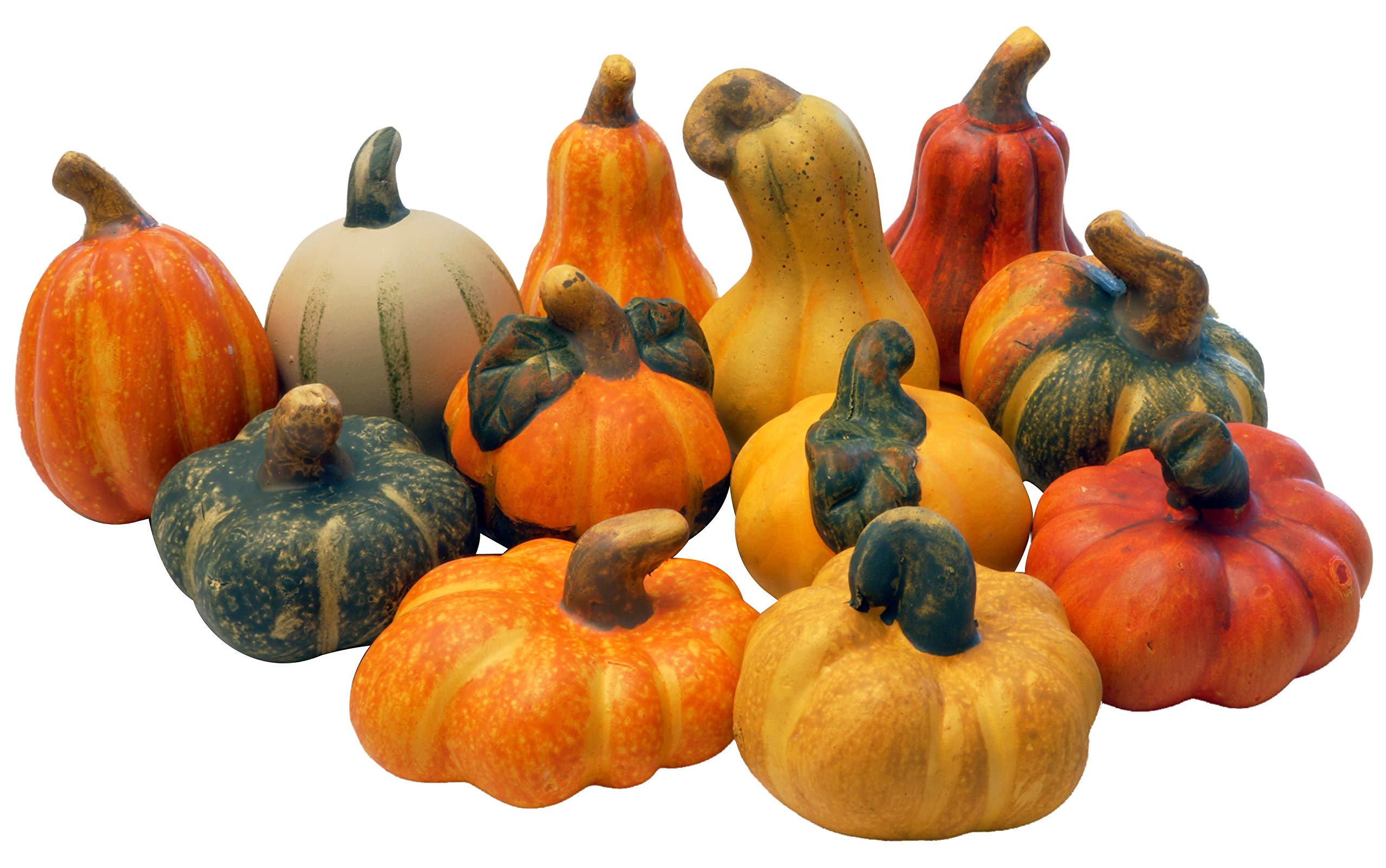 khevga Autumn Decorative Pumpkins from Terracotta, Set of 12