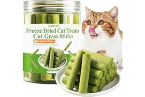 kurniso Cat Treats 100g, Natural Cat Grass Sticks,Chew Stick for Hairball Cleaning, Teeth Cleaning & Appetite Boosting,Nip for Cats, Edible Toys for Indoor Cats & Kittens