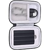 Khanka Hard Travel Case Replacement for Samsung T9/ T7 / T7 Shield Portable Solid State Drive, External SSD - USB 3.2-1TB 2TB, Case Only (Black)