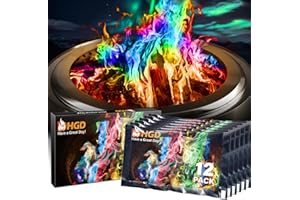 HGD (12 Pack) Magic Campfire Fire Color Changing Packets for Fire Pit, Indoor/Outdoor Fireplace, Bonfire - Rainbow Magical Flame, Camping Accessory, Compatible with Wood