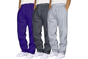 JiXiang Mens Sweatpants Casual Lounge Pants 3 Pack Sweatpants Loose Elastic Waist Drawstring Jogger Sport Baggy Sweat Pants