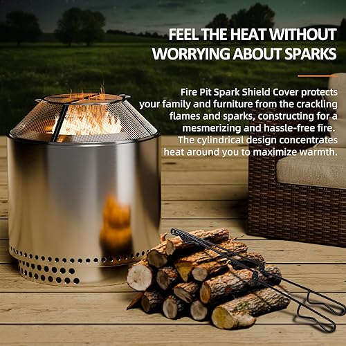 AOWALEN Fire Pit Spark Screen for Solo Stove Ranger 15 Inch