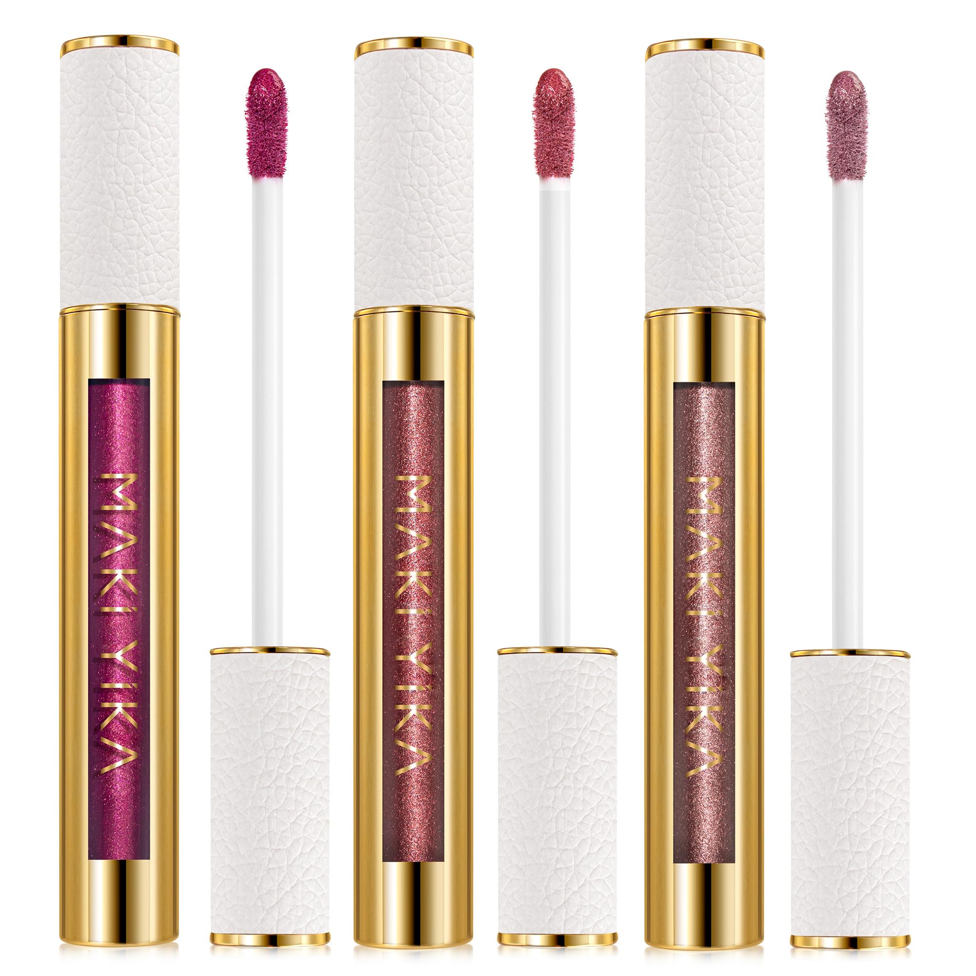 MAKI YIKA 3Pc Metallic Lipstick Long Lasting, Hot