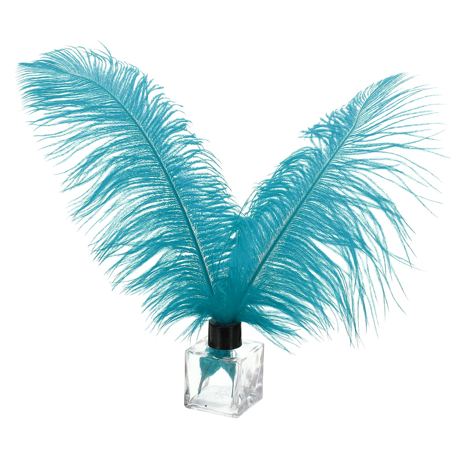 PATIKIL 30 Pcs Natural Ostrich Feathers Bulk 10-12 Inch/ 25-30 cm Large Ostrich Feathers for Crafts Home Decoration Wedding Party Vase Decor (Blue Green)