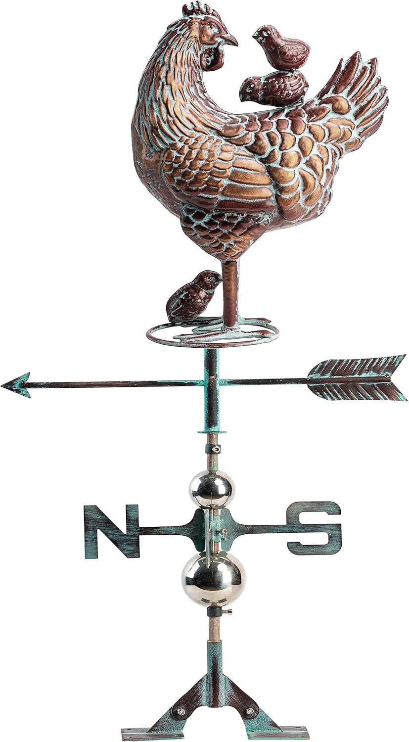 Weathervanes - CLYB Metal Hen with Chicken Weathervane