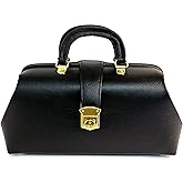 Professional Case - Leather Intern Student Line Doctor Bag - Medium (14" x 5" x 8") - Black Pebble Leather