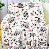 Opossum Blanket Gifts Stuff Possums Blankets and Throws Plush Soft Flannel Animal Possum Merch Cute Funny Opossum Gifts for Women Girls Boys Kids Teens Adults Room Decor 50"X40"