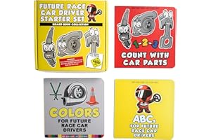 Future Race Car Driver Board Book Collection Box Set (ABC, 123, Colors Baby Book, Children's Book, Toddler Book)