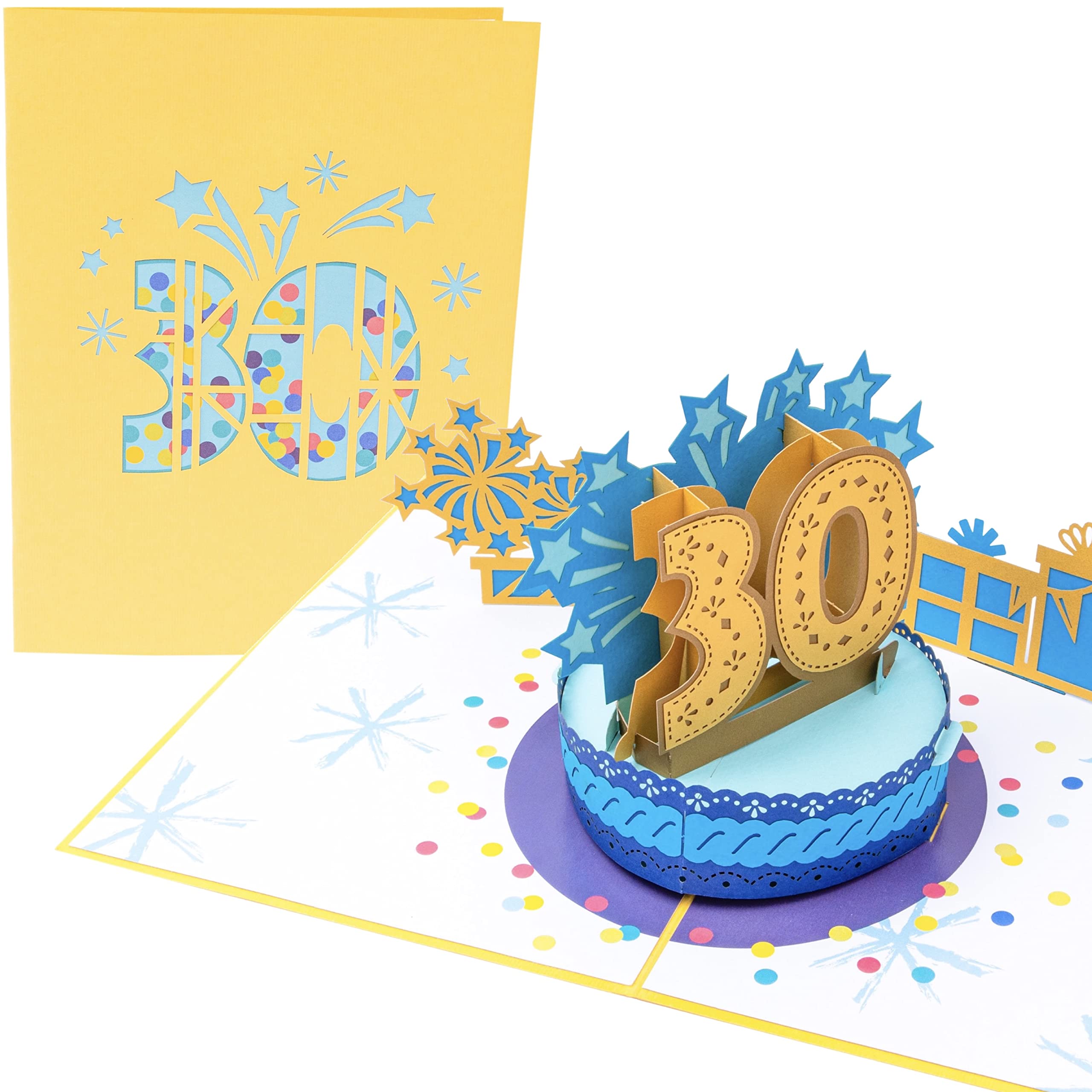 PopLife® 30th Birthday 3D Pop Up Card - Big Happy Birthday Sign, B-day Message, Surprise Birthday Card - for Husband, for Wife, for Boyfriend, for Son, for Girlfriend, for In-laws, for Friend, Teacher