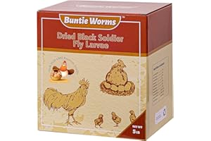 BUNTIE WORMS Dried Black Soldier Fly Larvae 5LB, High Protein Chicken Feed, 100% Natural Non-GMO – Treat for Chicken More Calcium Than Mealworms, Food for Laying Hen, Ducks, Wild Birds