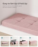 SONGMICS MAZIE Storage Ottoman Bench 110 cm Folding Foot Rest Jelly Pink view 7