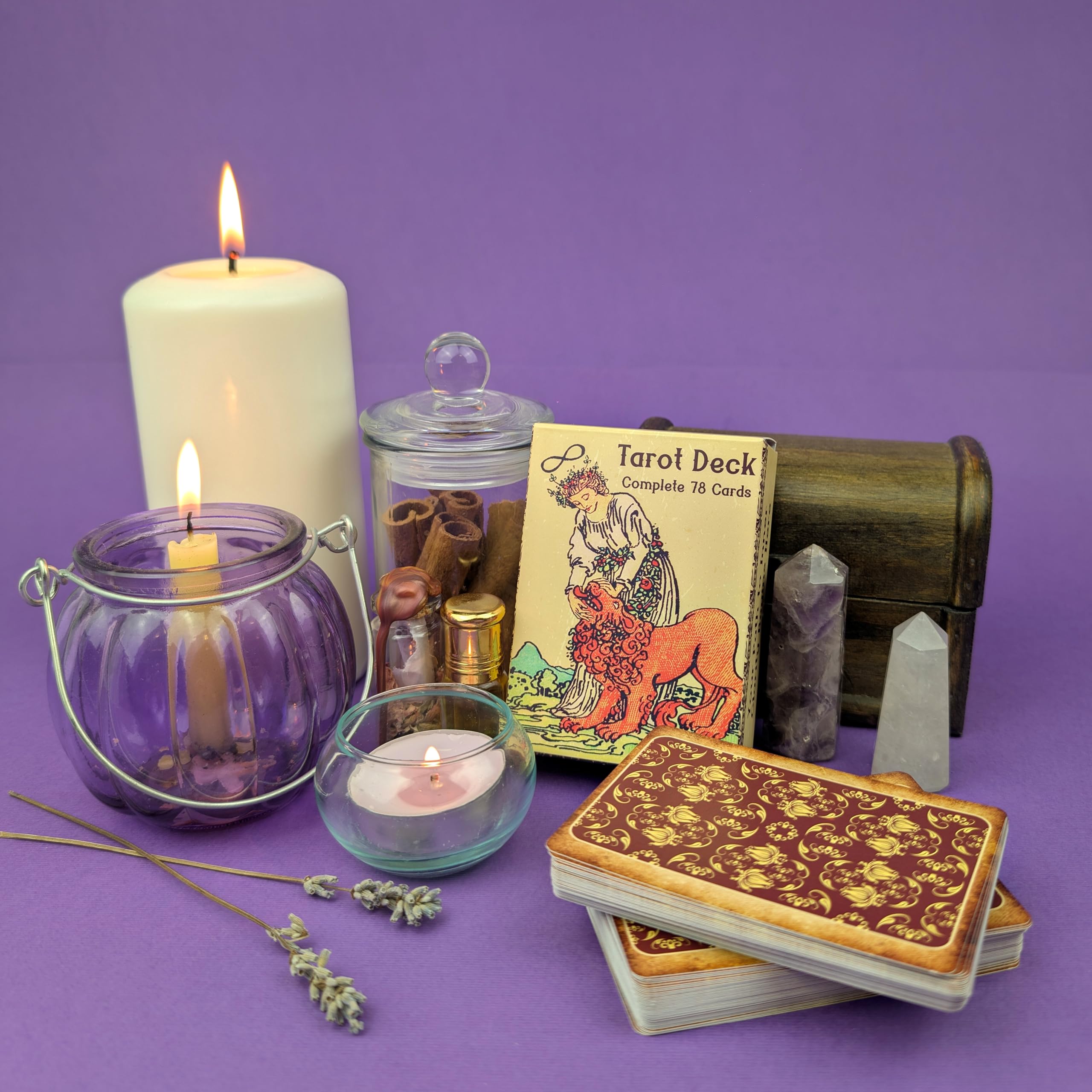Witchy Cauldron Mini Tarot Cards Deck – Pocket Rider Waite Oracle to Go Kit with Guidebook | Mini Tarot Deck for Beginners