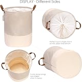 Sea Team Gray Stripe Pattern Laundry Hamper Canvas with PU Handles 17.7 x 13.8 view 2
