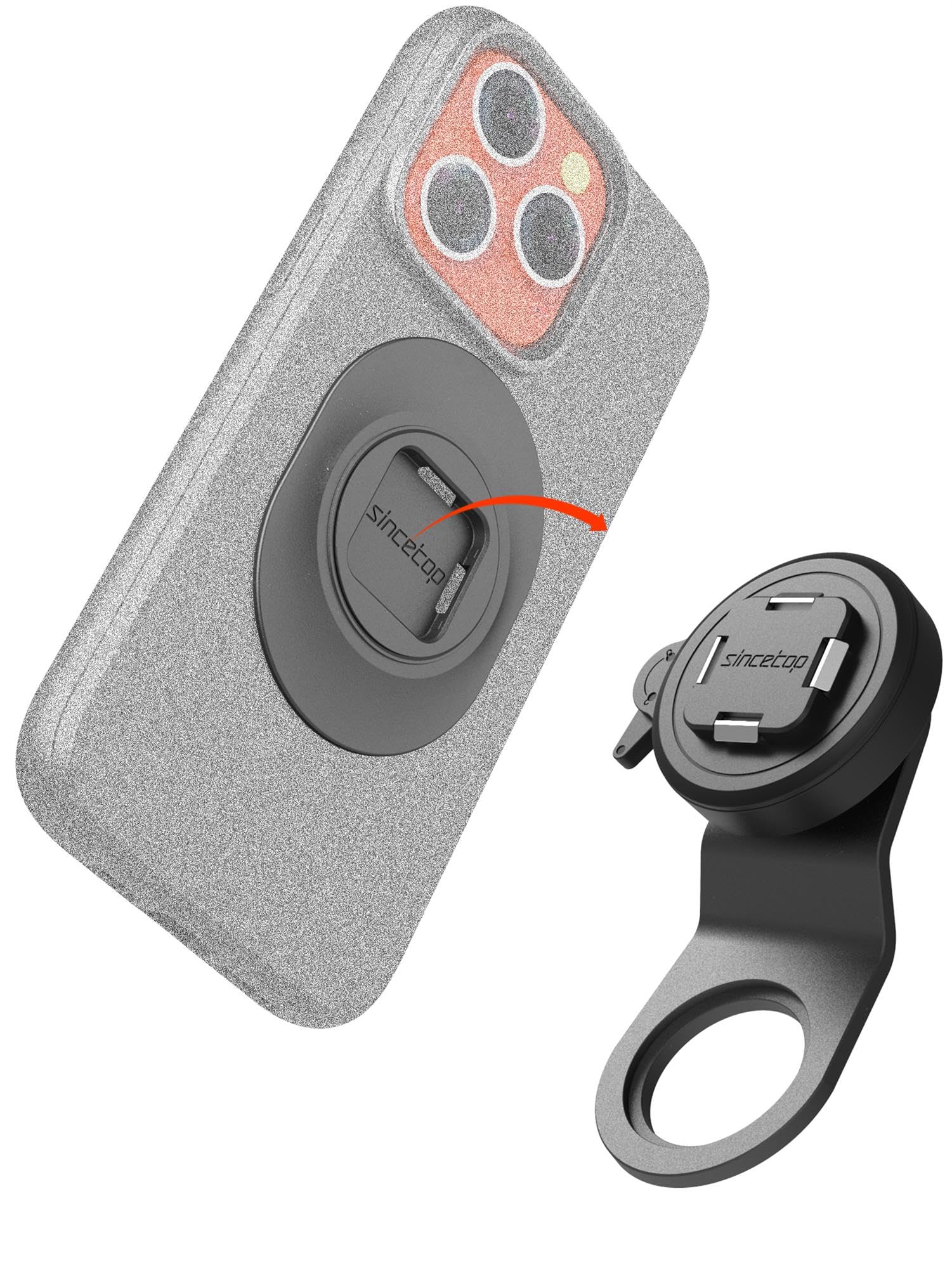 sincetop New Series Q [ Quad ] Mountain Bike Stem Phone Mount - Quick Release Aluminum Alloy Holder for MTB Ebike Road and Gravel Bike