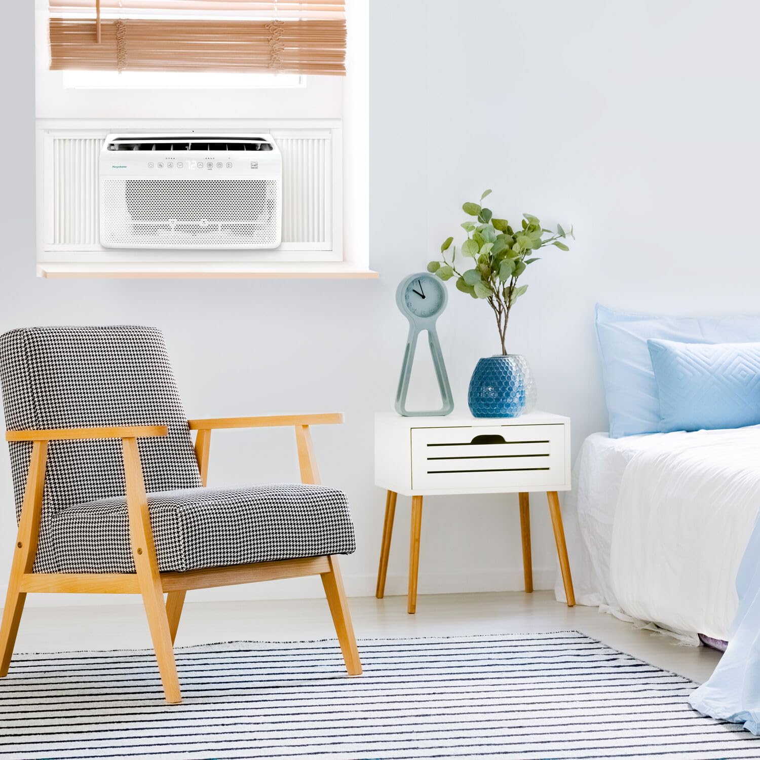 Keystone 10,000 BTU Window Mounted Inverter Air Conditioner, 115V, Energy Star Window Air Conditioner for Rooms up to 450-Sq.Ft. with Quiet Operation and Remote Control