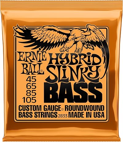 Ernie Ball Hybrid Slinky Nickel Wound Electric Bass Strings 45-105 Gauge