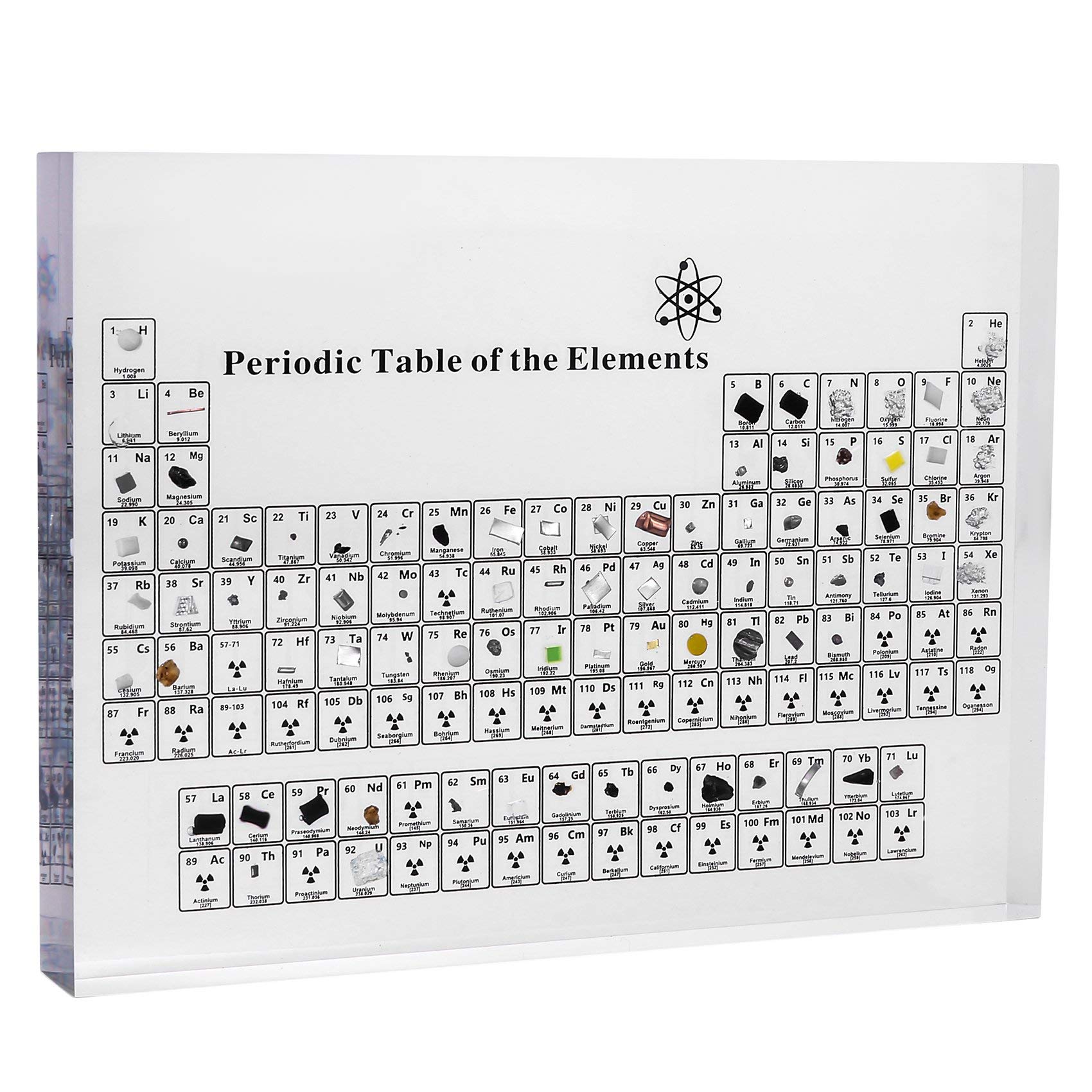 Iycorish Acrylic Periodic Table Display with Real Teaching School Day Birthday Gifts Display Decor