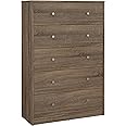 Tvilum 5 Bedrooms or Entryways, Silver Knobs Drawer Chest, Gray