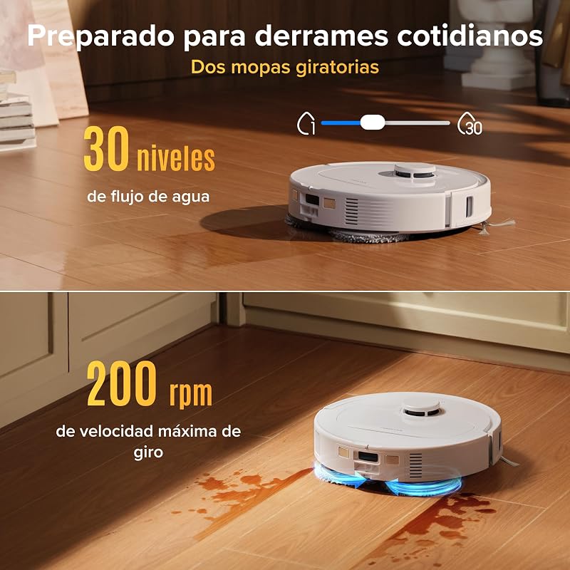 Qrevo S Pro Set Robot Aspirador (Versión Mejorada del QV 35A) Succión de 18500 Pa, Base Todo en Uno, 2,7L Bolsa para Polvo, Sistema antienredos, Evitación de Obstáculos, Blanco