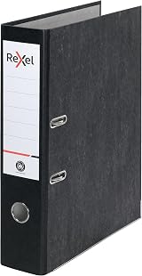 Rexel Foolscap Lever Arch File Black 75 mm Spine 500 Sheets Capacity view 1