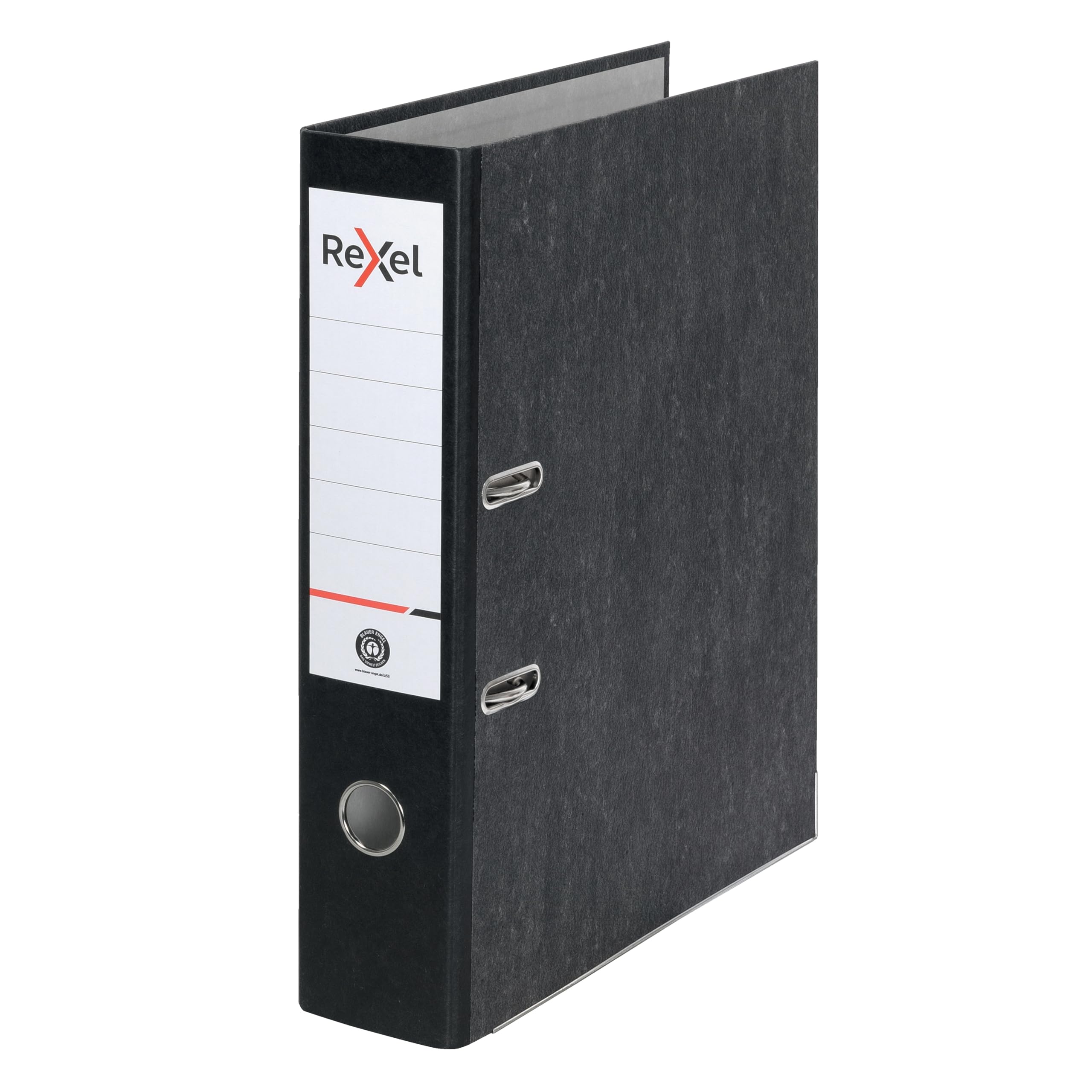 Rexel Foolscap Lever Arch File x1, Black, 500 Sheets capacity, 75 mm Spine Width, Strong & Durable Paper on Board, Great for Filing and Archiving at Home, School and the Office, 2115548