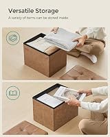 SONGMICS Storage Ottoman Foldable Foot Rest 31x41x31 cm 130 kg Load LSF100K51 view 4