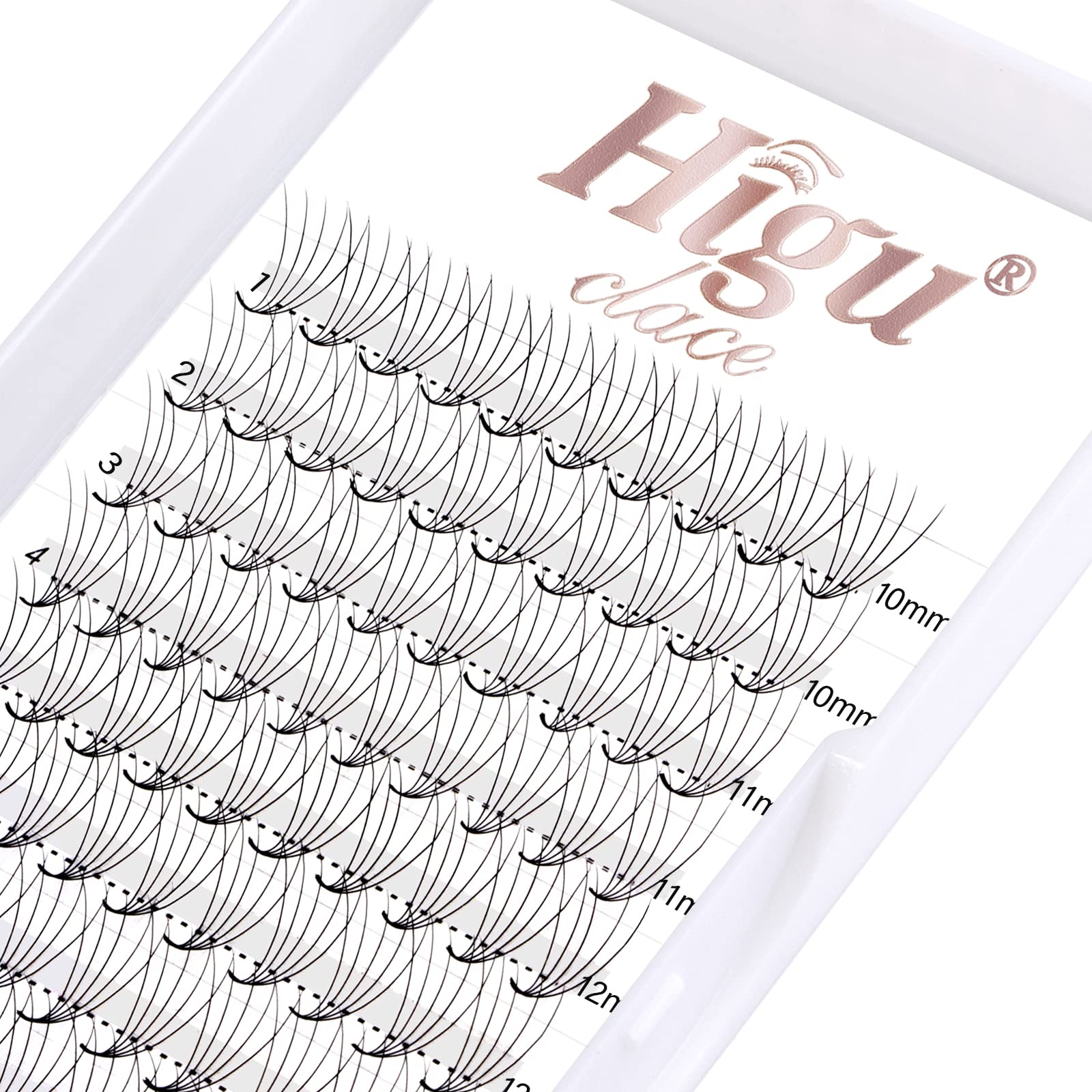 Higu clace Eye s 5D 0.07 C Curl Mix 10-15mm Volume Eye Pointed Base Middle Stem(5D 0.07 C Mix 10-15) — image 1