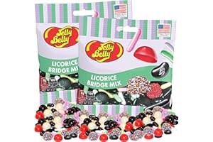 Needzo Bridge Mix Licorice Flavored Jelly Beans and Candy Pastels, Buttons and Non Pareil Seeds, Shareable Bite Size Chewy Candies, Gourmet Party Favors, Pack of 2