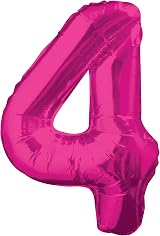 Unique Pink Number 4 Foil Balloon 86cm Large Birthday Party Balloon