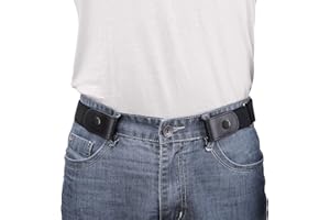 No Buckle No Show Belt for Men Buckle Free Stretch Belt for Jeans Pants 1.38 Inches Wide, Suit for Pants Size 30-48 Inches, A