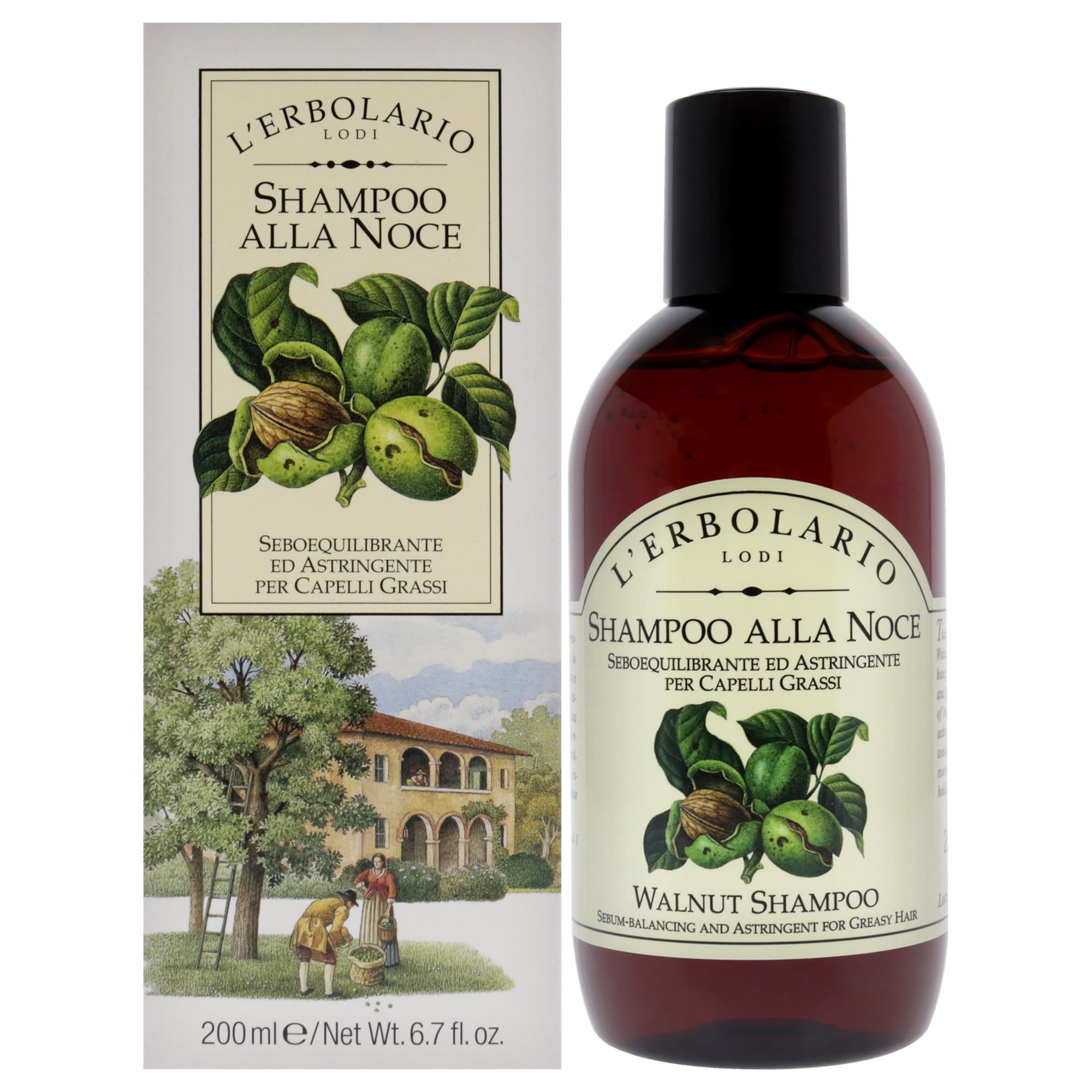 LErbolario Walnut Shampoo For Unisex 6.7 oz Shampoo