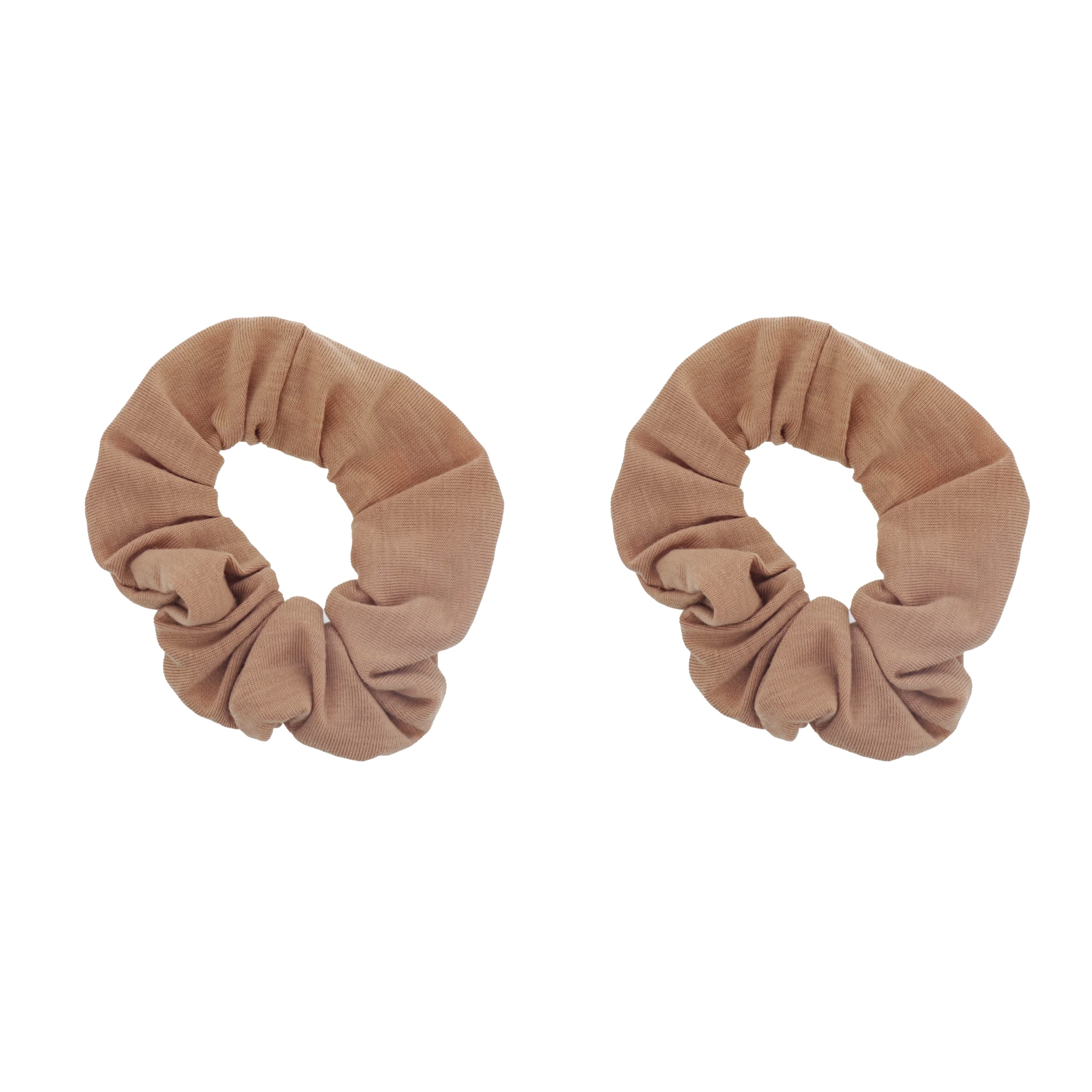 Set of 2 Solid Scrunchies (Tan)