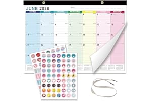 Desk Calendar 2026-2027, Large Size 17X12 inch, 19 Months Running from June 2026 to December 2027, Monthly Goal, To-do List, 