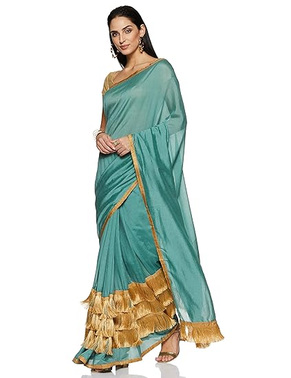 Womanista Crepe with Blouse Piece Saree