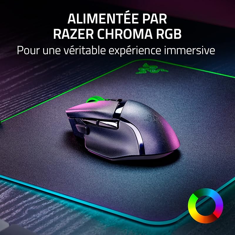 Basilisk V3 X Hyperspeed - Souris Gaming sans Fil (Forme Ergonomique Iconique avec 9 Boutons Programmables, sans Fil HyperSpeed, Capteur Optique 5G Avancé de 18K) Noir