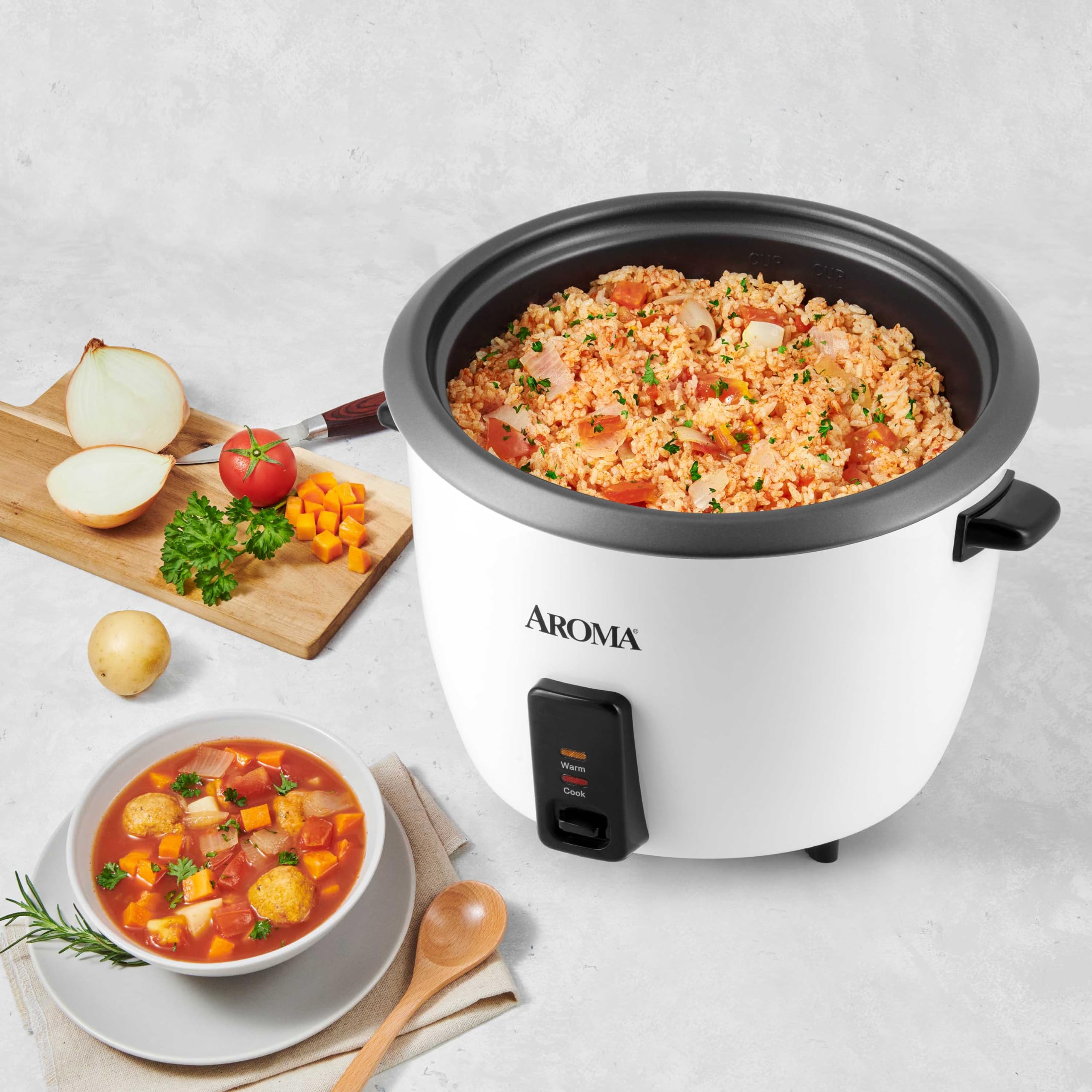 Aroma Housewares 32-Cup (Cooked) (16-Cup UNCOOKED) Pot Style Rice Cooker (ARC-7216NG) , White