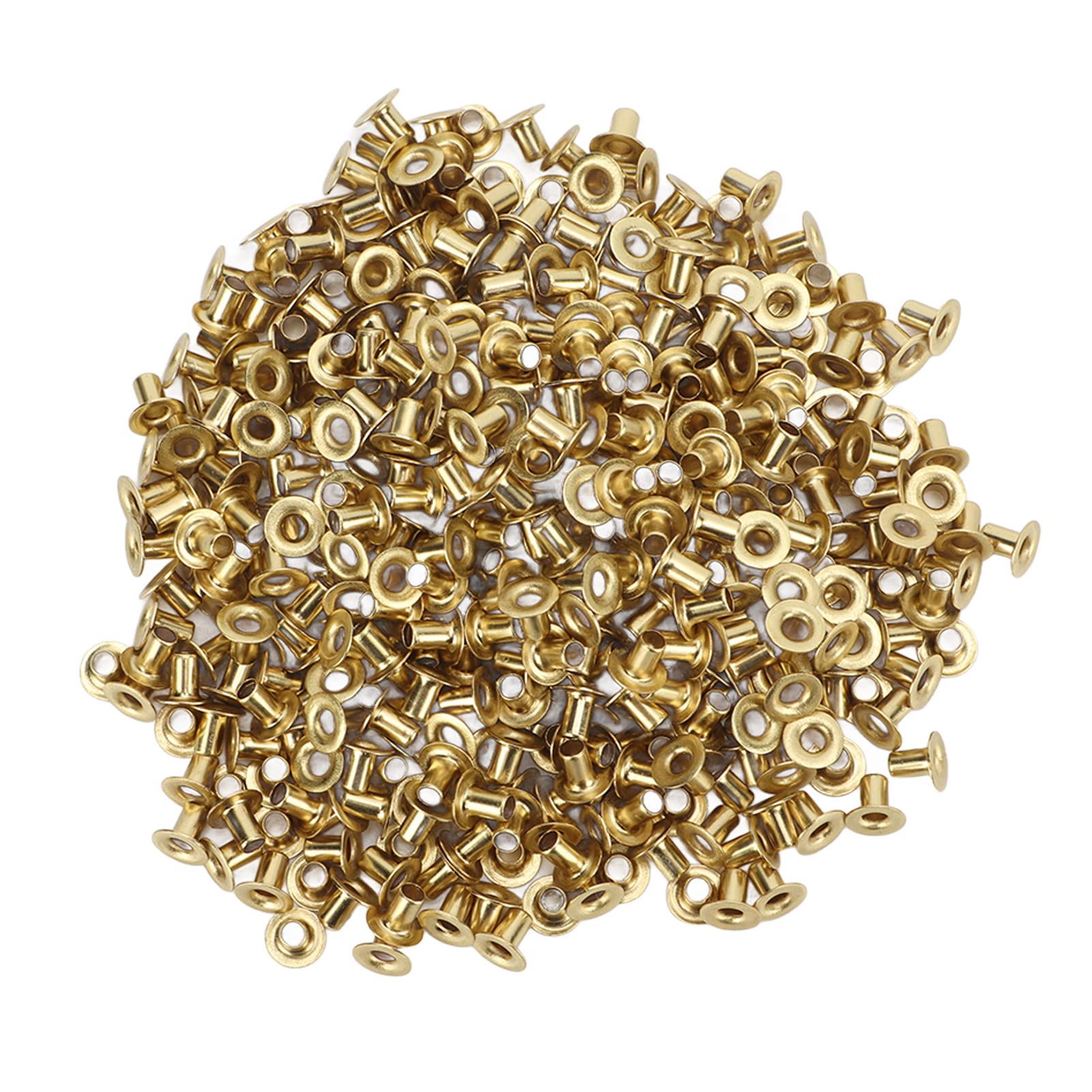 MUNEFE 500Pcs Hollow Rivets, 65 Copper Clothing Rivets, Through Hole Copper Hollow Rivets for Crafts Leather Bags Handbags Shoes Hats Clothes (2.3x4x5mm)