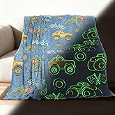 Qmnxvcsd Glow in The Dark Blanket, Pickup Truck Throw Blanket for Boys Kids, Gifts for Boys Age 3-12, Toddler Blanket for Kids, Glowing Truck Room Decor Blankets 50"x60"