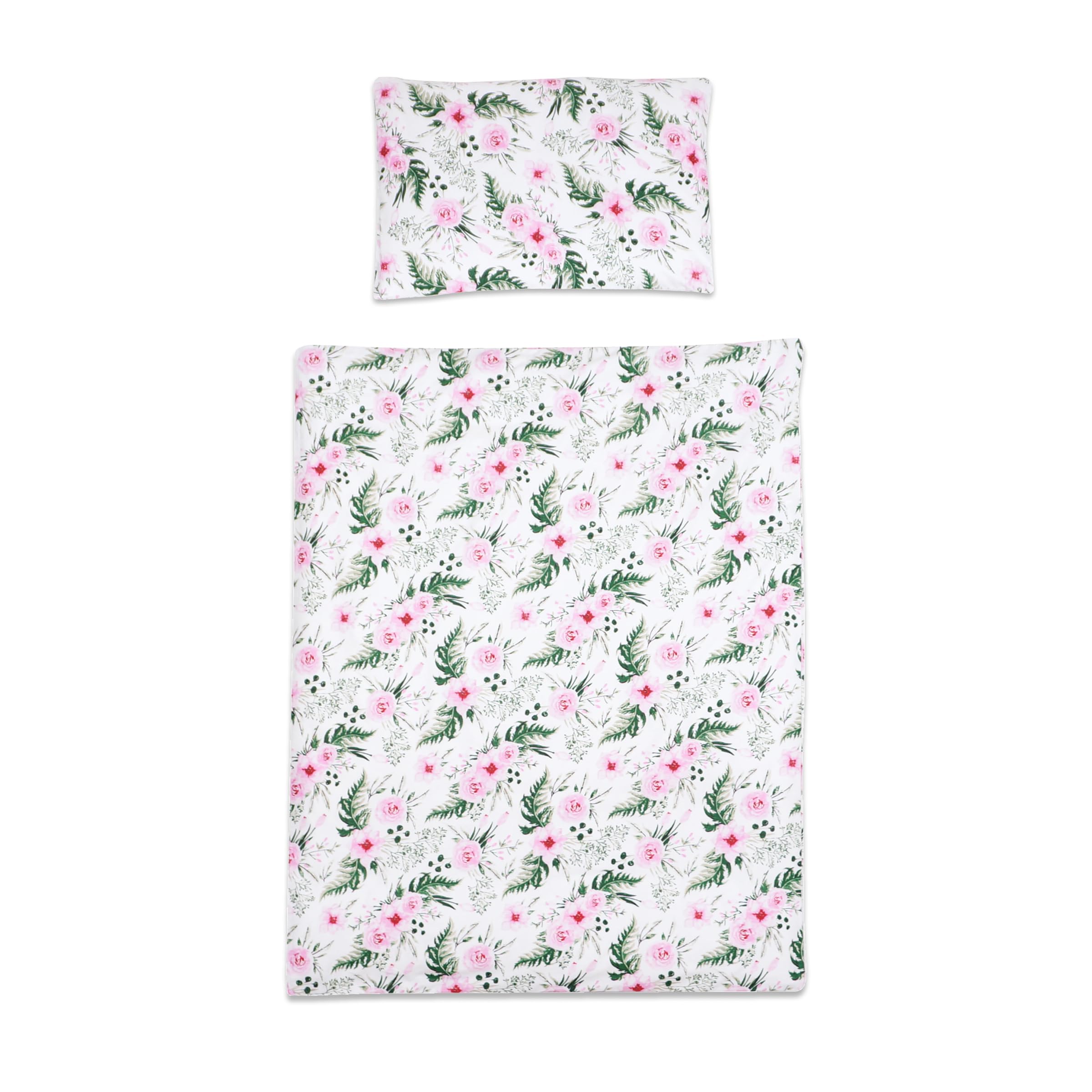 Baby Comfort 2 Piece Duvet Cover & Pillowcase Bedding Set 150x120 cm for Toddler Junior Cot Bed 12M+ (Rose Pink)