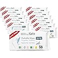 Eco by Naty Flushable Baby Wipes - Compostable and Plant-Based Wipes, Chemical-Free and Hypoallergenic Baby Wipes Safe for Baby Sensitive Skin, 56 Wipes Per Pack (12 Pk)