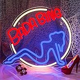 Bada Bing Neon Signs Led Sign for Bedroom Sopranos Merch Light up Sign Neon Light Sign with USB/Switch Operated Man Cave Led Neon Sign for Wall Decor Bar Club Party Bedroom