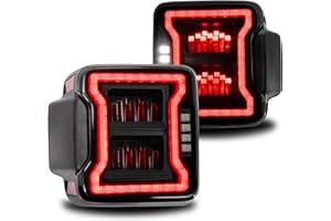 TRUE MODS LED Tail Light Assembly Replacement for 2018-2025 Jeep Wrangler JL JLU w/Stock LED Taillight Bulb [Smoked] [DOT] Sp