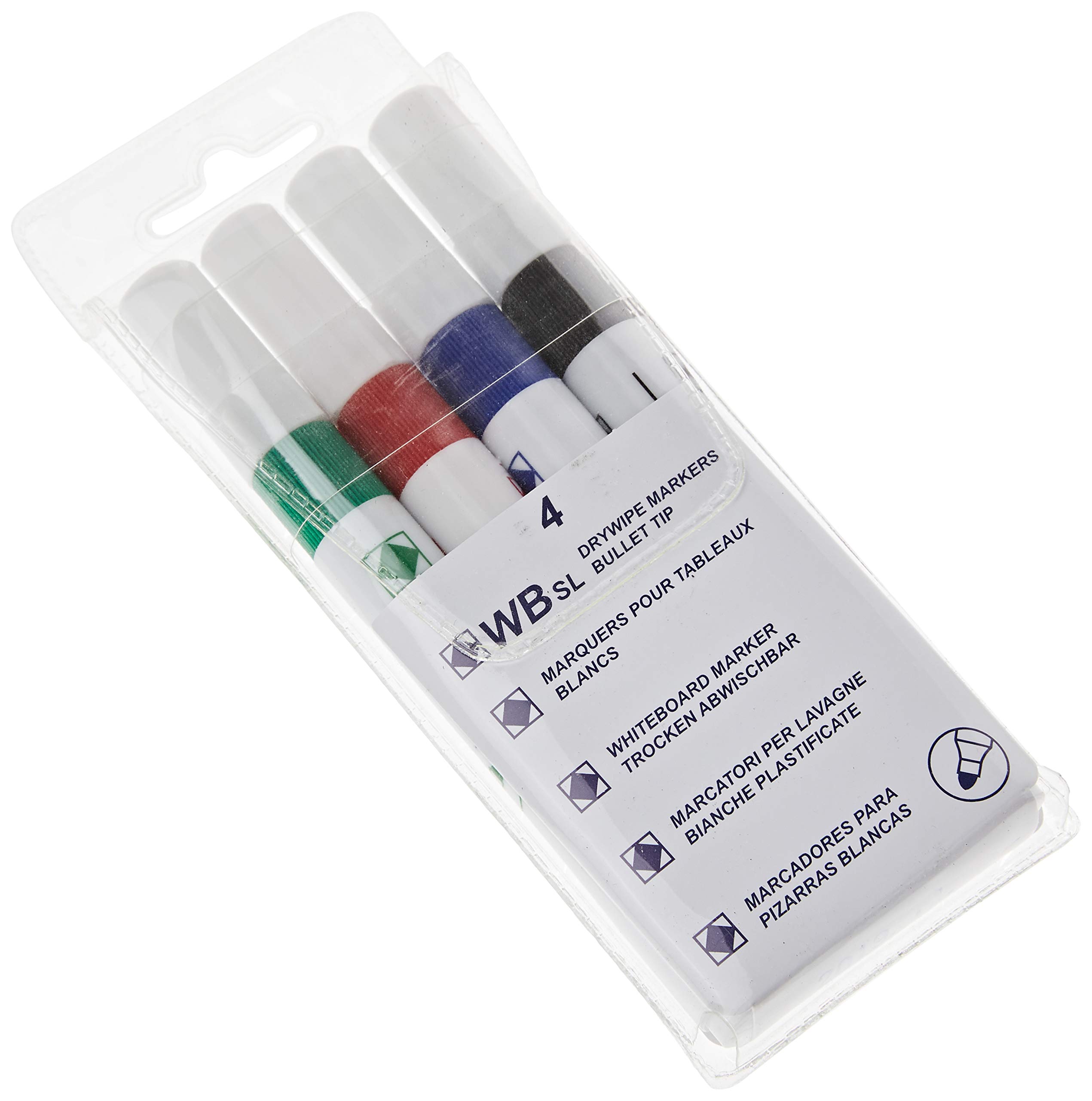 4 Whiteboard Drywipe Marker Pens Bullet Tip Non-Toxic Ink