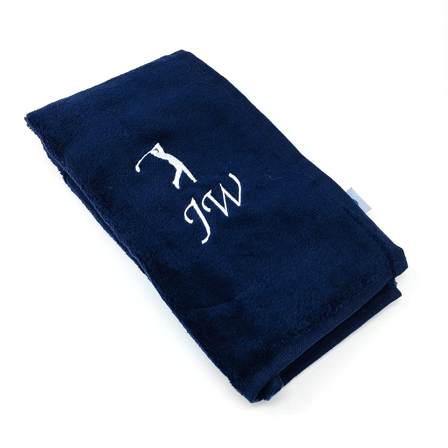 Personalised Golf Towel Navy Blue Luxury TriFold Any Name Towel