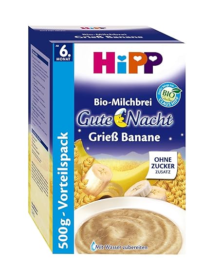 Hipp buenas noches papilla de plátano 500 g de sémola, 4-pack (4