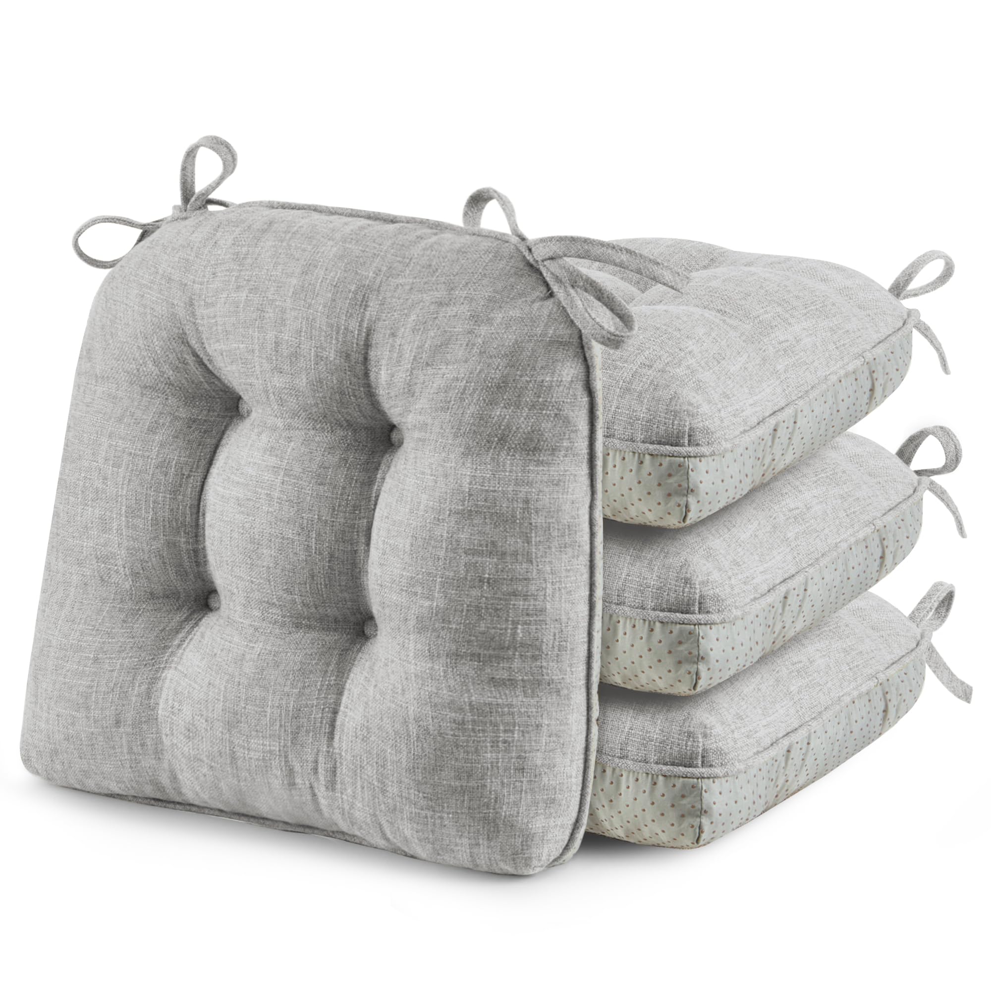 Photo 1 of ***ONLY 2***
puredown® Chair Cushions for Dining Chairs, Tufted Memory Foam Chair Pads with Non-Slip Backing, Kitchen Seat Cushions with Ties, Washable Seat Pad Set of 4, 15.5" x 15.5" x 4", Light Grey