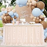 QueenDream Tulle Table Skirt for Rectangle 2 Layer