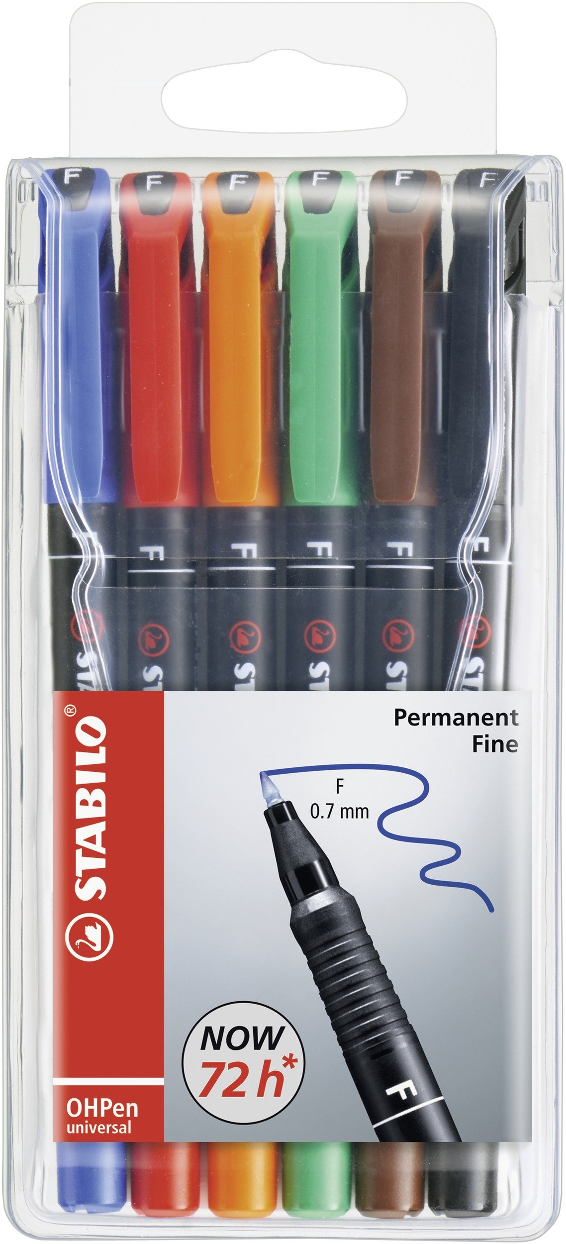 STABILO OHP Pen OHP Pen Permanent - Fine - Wallet of 6 - Assorted Colours