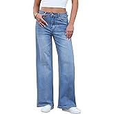 GRAPENT Wide Leg Jeans for Women Trendy High Waisted Stretchy Denim Pants 90s Baggy Jeans Trouser Jeans with Pockets