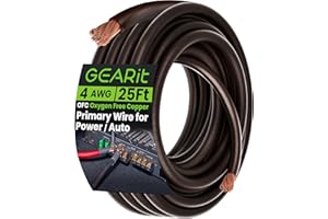 GEARit 4 Gauge Wire 25 Ft OFC 4 AWG Ground Wire Battery Cable for Automotive,Car Audio Speaker,RV Trailer,Amplifier,Electrica